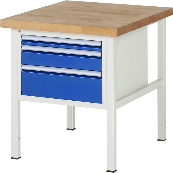 RAU Werkbank Serie 8000 - Modell 8126, B750 x T900 x H840 mm, Systemunterbau B670 x T850 x H800 mm, 03-8126A2-079B4S.11