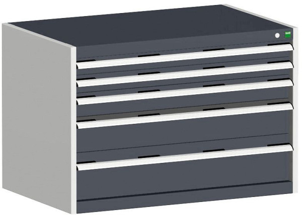 bott cubio Schubladenschrank bestückt mit 5 Schubladen BxTxH: 1050 x 650 x 700 mm, RAL 7035/7016, 40021005.19V