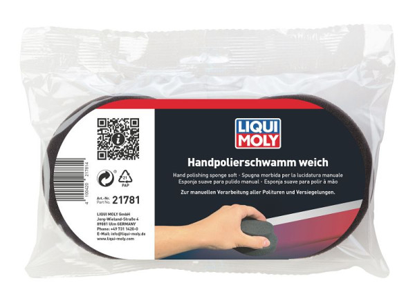 LIQUI MOLY Handpolierschwamm weich, Beutel mit Eurolochung, VE: 2 Stück, 21781