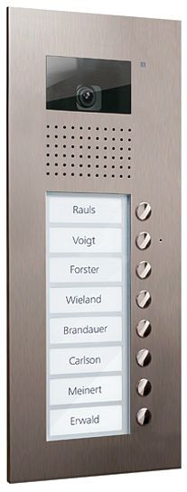 TCS Video Außenstation Serie AVU mit 8 Klingeltasten (rechtsbündig), 1-spaltig, UP Edelstahl, AVU14080-0030