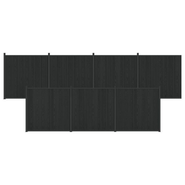 vidaXL Zaunelement 7-teilig WPC und Aluminium Schwarz, 3429489
