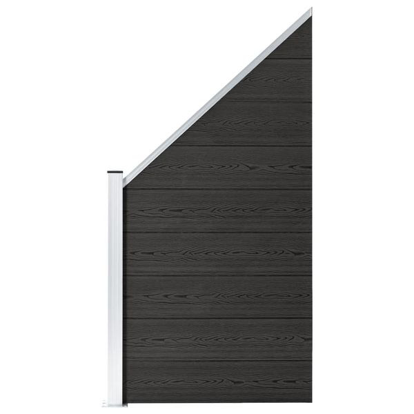 vidaXL Zaunelement WPC 95x(105-180) cm Grau, 49071