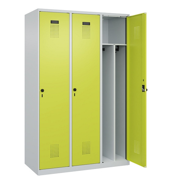 C+P Spind Evolo PLUS, 3 Abteile, 1850x1200x500mm, 7035/0024, Verschluss Drehriegel, 049000-32F S10015