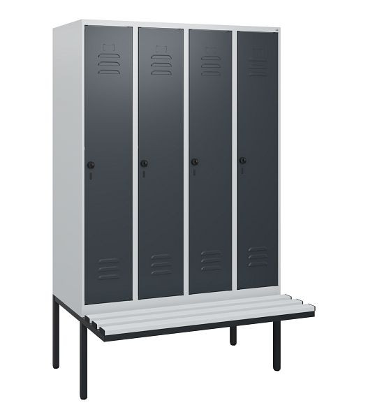 C+P Umkleidespind Classic PLUS, 4 Abteile, 1950x1200x815mm, 7035/7016, Drehriegel, 0800405-40 S10038