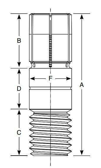 Mitee-Bite XYZ Gewinde Pin M12 rostfrei, X38850