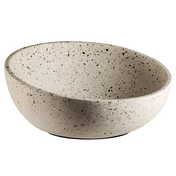 APS Dekoschale/Obstschale TERRAZZO - Beton, Ø 29,5 cm, Höhe 8,5 / 14,5 cm, 2,5 Liter, Terrazzooptik, 30082