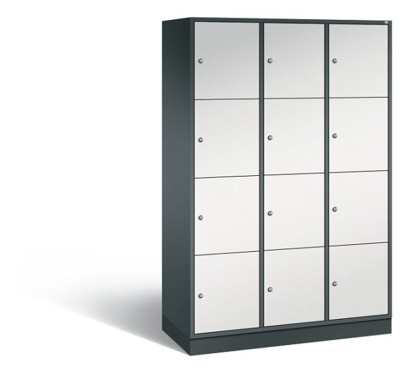 C+P XL-Schließfachschrank Intro, 12 Fächer, H1950B1220T490 mm, Anthrazit/Grau, 8470-302 S10327