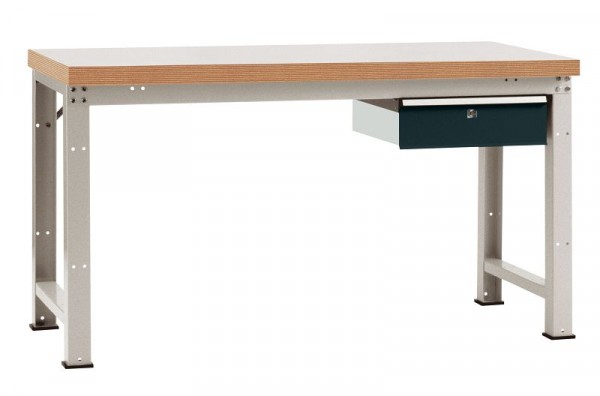 Manuflex Komplett-Werkbank Grund PROFI Standard mit Multiplex-Platte, BxTxH = 1500 x 700 x 840 mm, Anthrazit, WP5404.7016