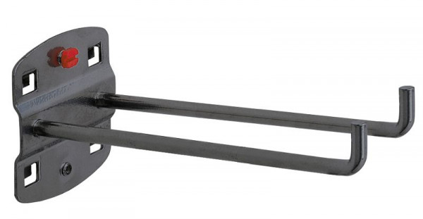 Kappes RasterPlan Doppelter Werkzeughalter, L 150 mm, senkrecht, Hakenende anthrazitgrau, 4040.00.1408