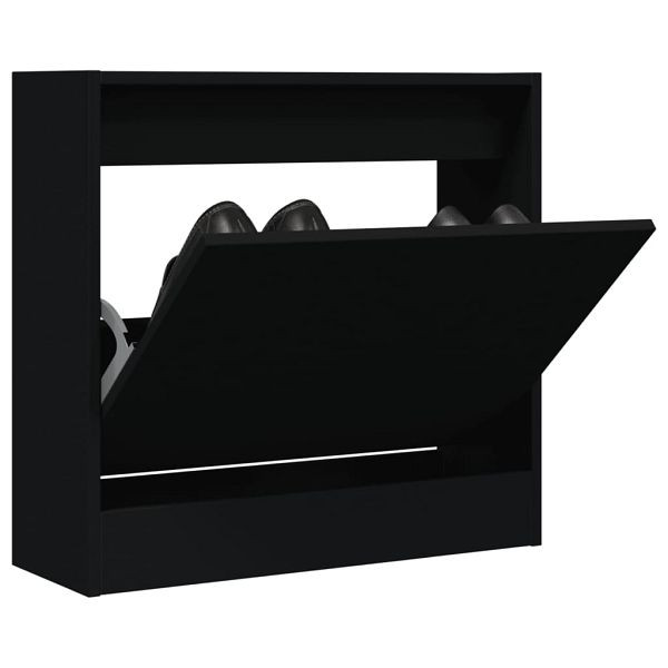 vidaXL Schuhschrank Schwarz 60x21x57 cm Holzwerkstoff, 839883