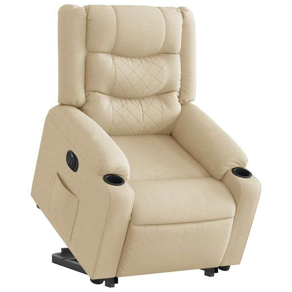 vidaXL Relaxsessel mit Aufstehhilfe Elektrisch Creme Stoff, 3310280