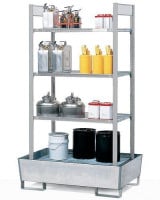 Produktbild von DENIOS Regalpalette RPG 1060 für entzündbare Stoffe, verzinkte Auffangwanne, 4 verzinkte Gitterroste, 199583 DENIOS Regalpalette RPG 1060 für entzündbare Stoffe, verzinkte Auffangwanne, 4 verzinkte Gitterroste, 199583