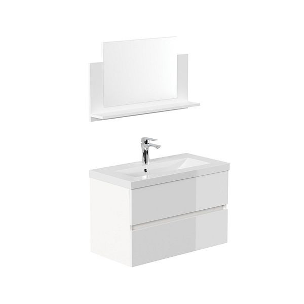 HOME DELUXE Badezimmermöbel WANGEROOGE BIG Deluxe – M Weiß, 55763