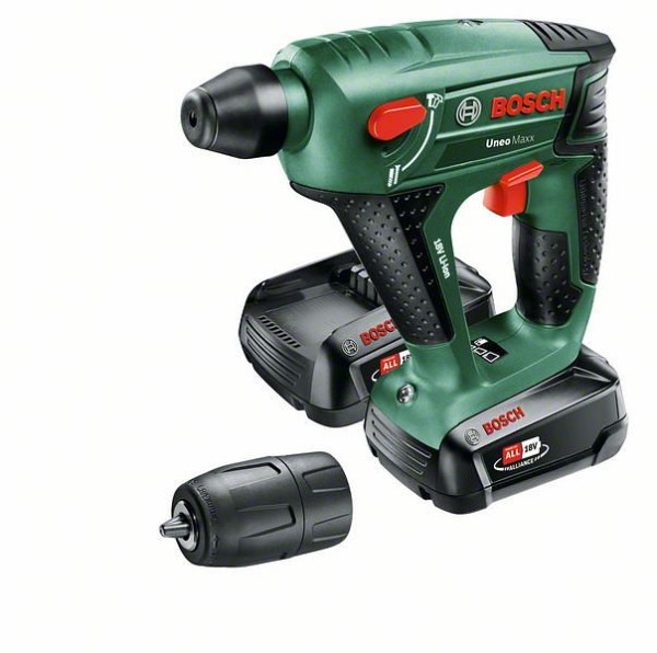 Bosch Akku-Bohrhammer Uneo Maxx, mit 2 x PBA 18V 2.5 Ah Akku, 0603952327