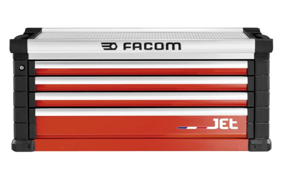 Facom Werkzeugkasten JET mit 4 Schubfächer, 5 Module pro Schubfach, rot (RAL 3020), JET.C4M5A