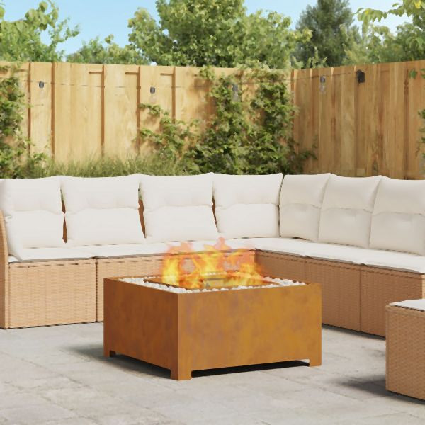 vidaXL Feuerstelle Quadrat 80x80x40 cm Wetterstahl, 858965