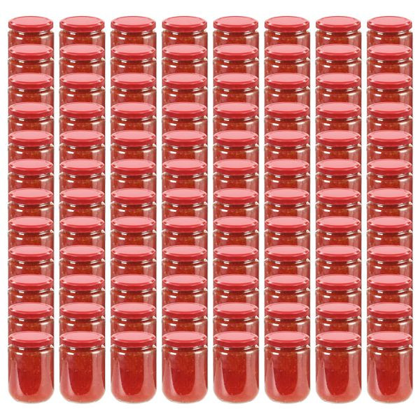 vidaXL Marmeladengläser mit Rotem Deckel 96 Stück 230 ml, 50801