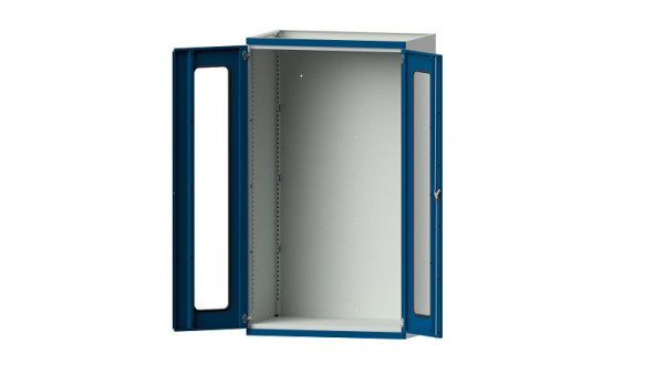 ANKE Werkbänke Schwerlastschrank, Modell 100, 1085 x 690 x 1950 mm, Sichtausschnitt aus Plexiglas, RAL 7035/5010, 621.029