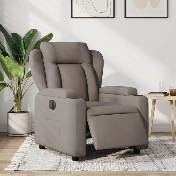 vidaXL Relaxsessel Elektrisch Taupe Stoff, Füllmaterial: Schaumstoff, PP-Faser, 3204466