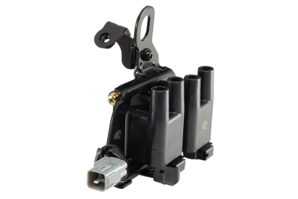 HELLA Zündspule, 3-polig, inkl. Spulenstecker/Doppelzündspule, geschraubt, 5DA 358 057-901