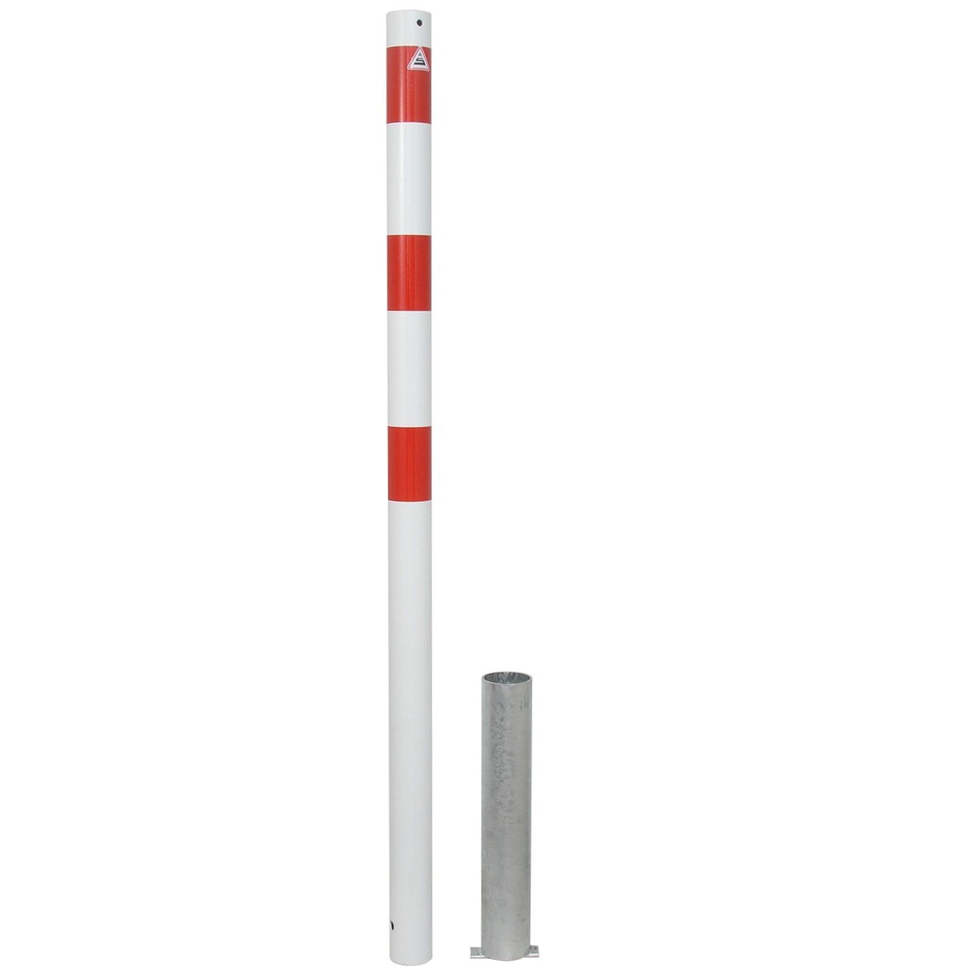 Absperrpfosten 60 mm, Einbetonieren, 2 Ösen, feuerverzinkt
