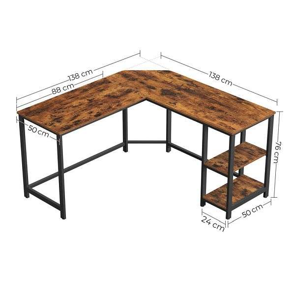 VASAGLE Schreibtisch einfacher Aufbau Vintagebraun Schwarz LWD72X gunstig versandkostenfrei online kaufen groBe Auswahl gunstige Preise PROFISHOP