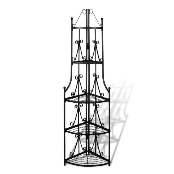 vidaXL Pflanzentreppe Blumenregal Standregal Eckregal schwarz, 40782