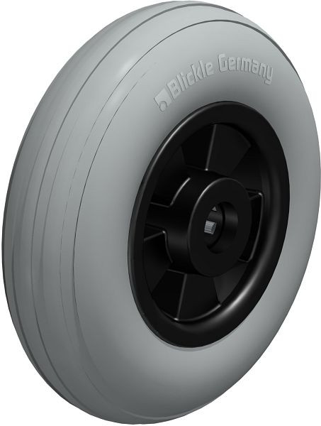 Blickle VWPP 125/12R-SG Rad aus Weichgummi, Grau, 849926