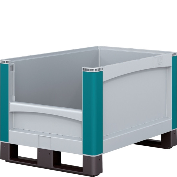 BITO Schwerlastbehälter SL mit Kufe /Klappe /SL 86424K 800x600x420 Kufe Öffnung stirnseitig, C0814-0002