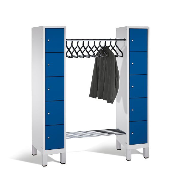 C+P Garderobe Evolo, 10 Fächer, H1850xB1591xT500 mm, Grau/Enzianblau, 48410-00 S10003