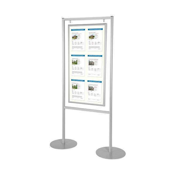 VKF Renzel LED-Infodisplay / LED-Leuchtbox / beleuchteter Infoständer „Vision”, zum Aufstellen, mit LED-Leuchtbox DIN A4 doppelseitig, 10.0267.8