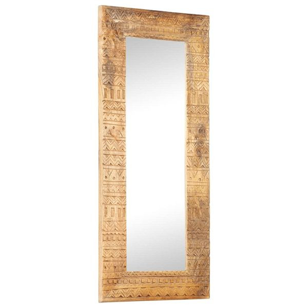vidaXL Handgeschnitzter Spiegel 110x50x2,5 cm Massivholz Mango, 321649
