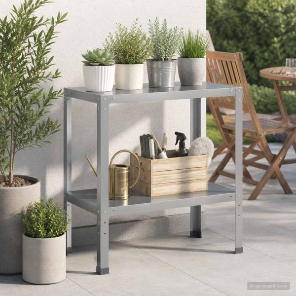 vidaXL Pflanztisch 100 x 40 x 80 cm Verzinkter Stahl Silber, 8014860