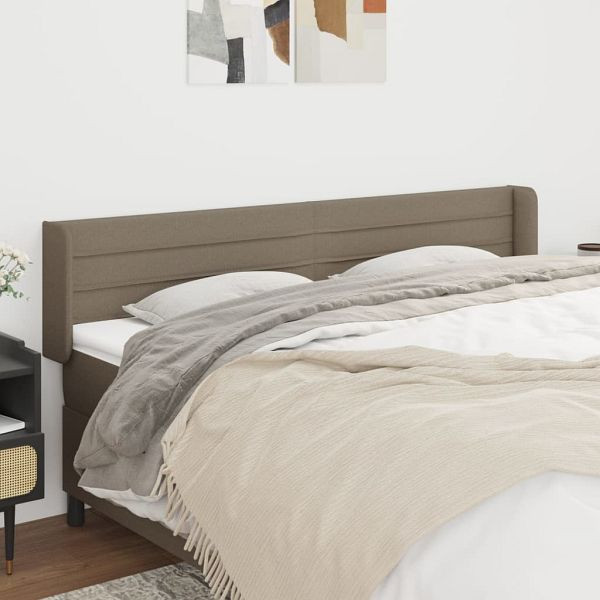 vidaXL Kopfteil mit Ohren Taupe 163x16x78/88 cm Stoff, 3118918