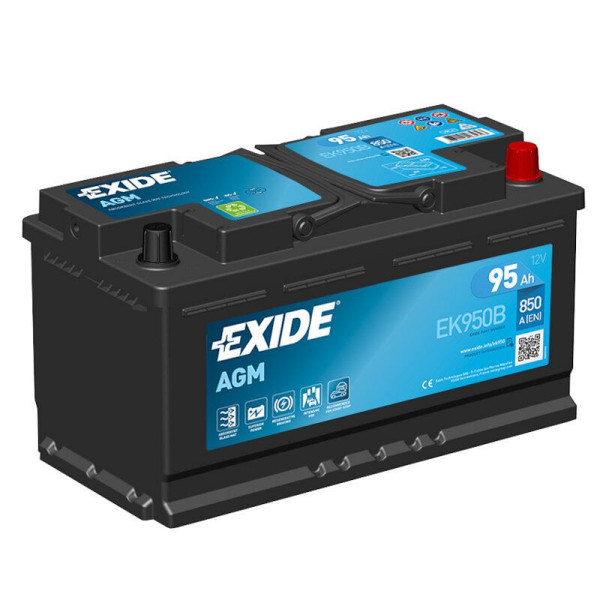Exide AGM Autobatterie DIN L5 12V 95Ah 850A, EK950B