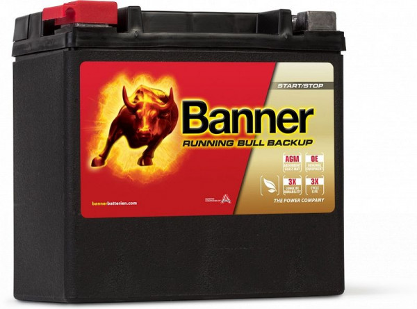 Banner Spezialbatterie Running Bull BACKUP AUX 14 in Vliestechnik als Bordnetzstützbatterie, 025514000101