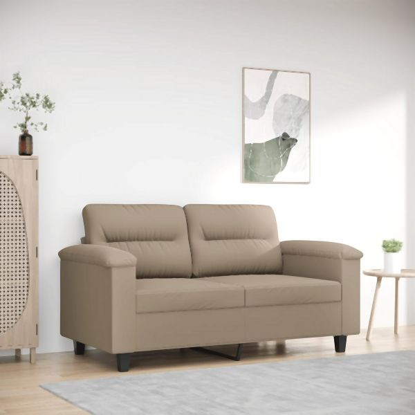 vidaXL 2-Sitzer-Sofa Taupe 120 cm Mikrofasergewebe, 359555