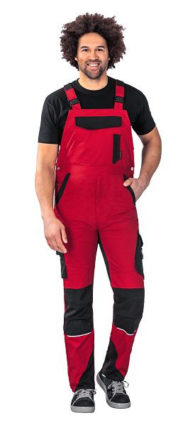 Planam Norit Herren Latzhose, rot/schwarz, Größe 24, 6527024