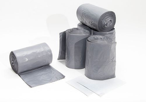 DENIOS Abfallsack aus Polyethylen (PE), 60 Liter, 35 µ, grau, VE: 250 Stück, 262554