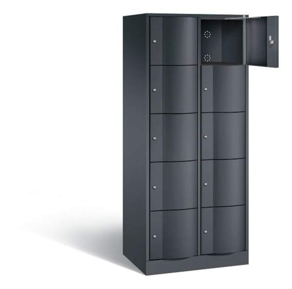 C+P Schließfachschrank Resisto, H1950xB772xT540mm, Farbe: Schwarzgrau, 8570-272 S10003