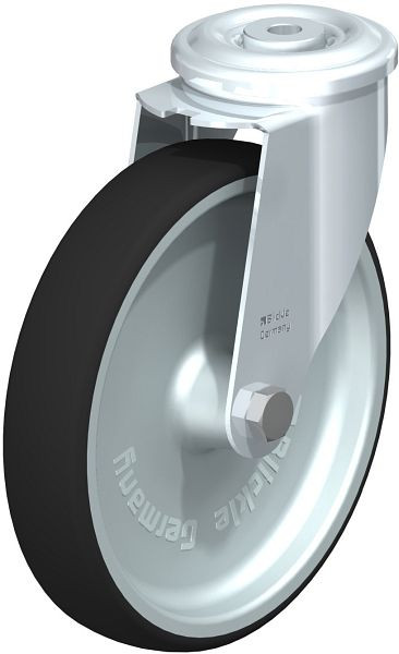 Blickle LER-PATH 200G Stahlblech-Lenkrolle mit Rückenloch, Thermoplastisches Polyurethan, Grau, 847010