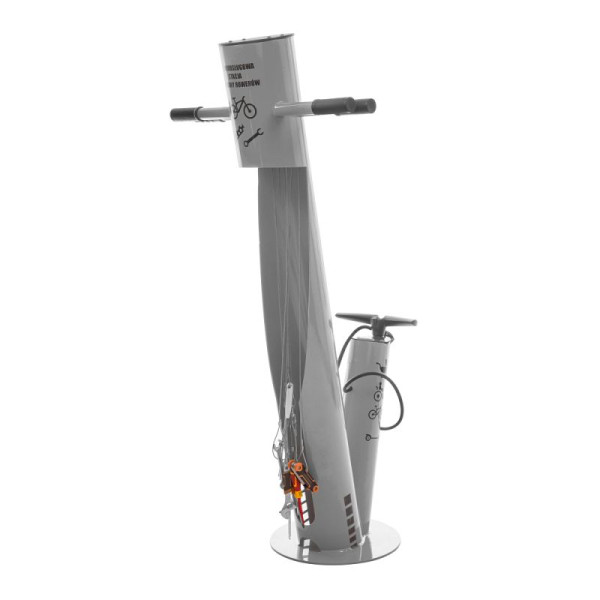 Stein HGS Fahrrad-Servicestation Modell BM2021, RAL 7001 - Silbergrau, ohne Modul, 63679.0004