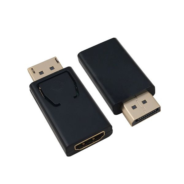 Helos Adapter vergoldet, DisplayPort Stecker/HDMI Buchse, schwarz, 288466