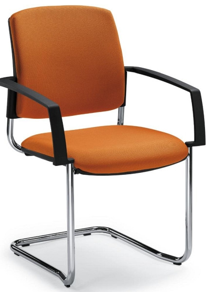 Deskin Besucherstuhl VALERA S, Orange, 630 x 630 x 940 mm, Gestell: Verchromt, Sitz und Rücken mit Polster, VE: 2 Stück, 279007