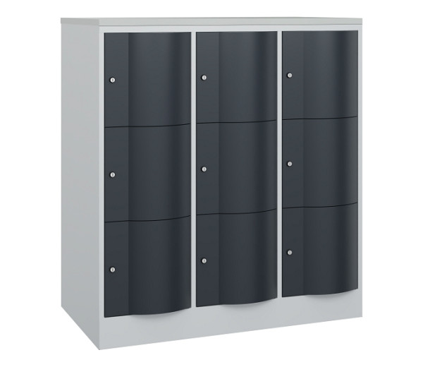 C+P XL-Schließfachschrank Resisto, H1255xB1148xT640mm, 7035/7016, 8573-373 S10212