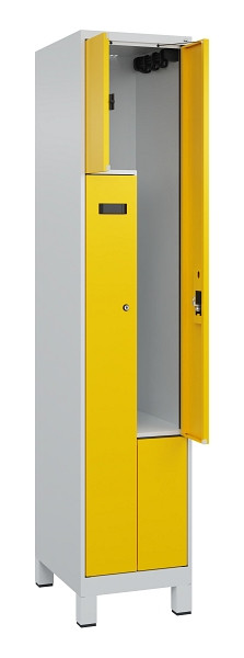 C+P Z-Spind Evolo PLUS, Füße, 2 Fächer, 1950x400x500mm, 7035/1023, Zylinderschloss, 049013-122 S10029