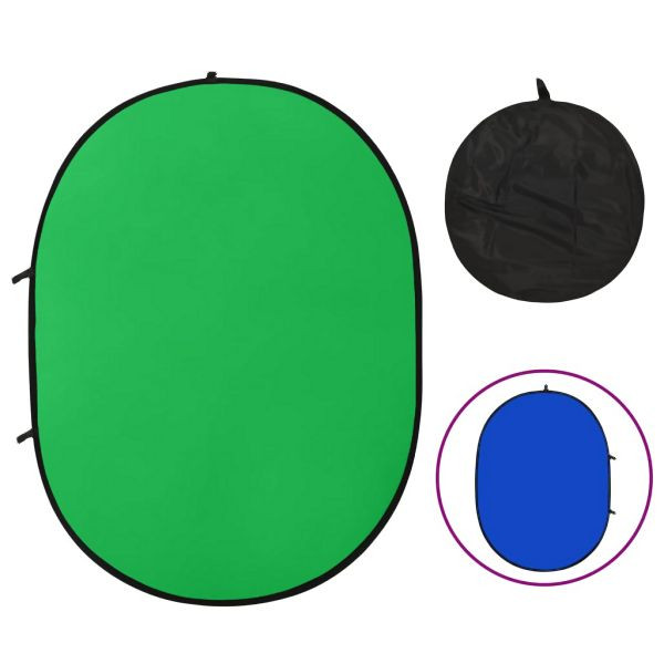 vidaXL 2-in-1 Foto-Hintergrund Oval Grün Blau 200x150 cm, 190250