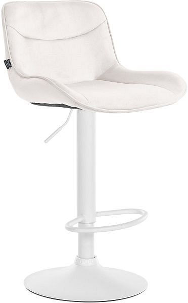 CLP Barhocker Vonore Samt weiß, creme, 323566, 4255716309886