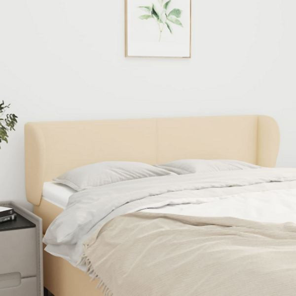 vidaXL Kopfteil mit Ohren Creme 147x23x78/88 cm Stoff, 3116867