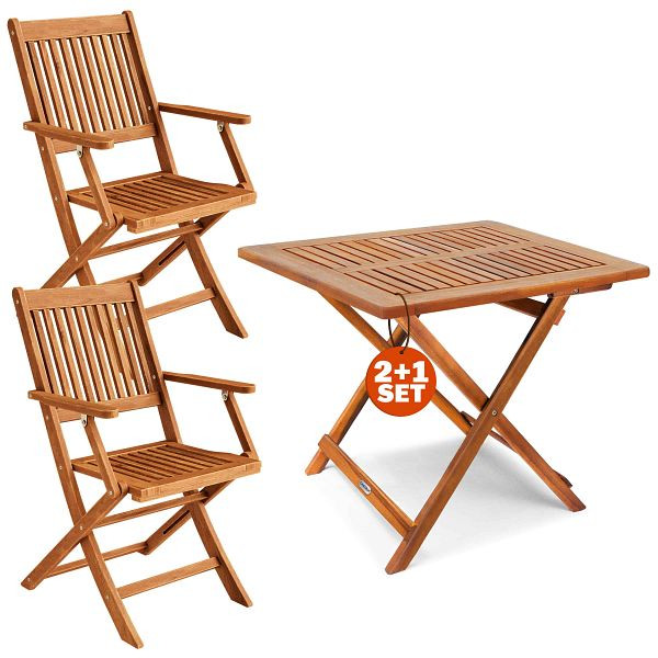 casaria Garten-Sitzgruppe 3-tlg Akazienholz, 997602, 4251779137947
